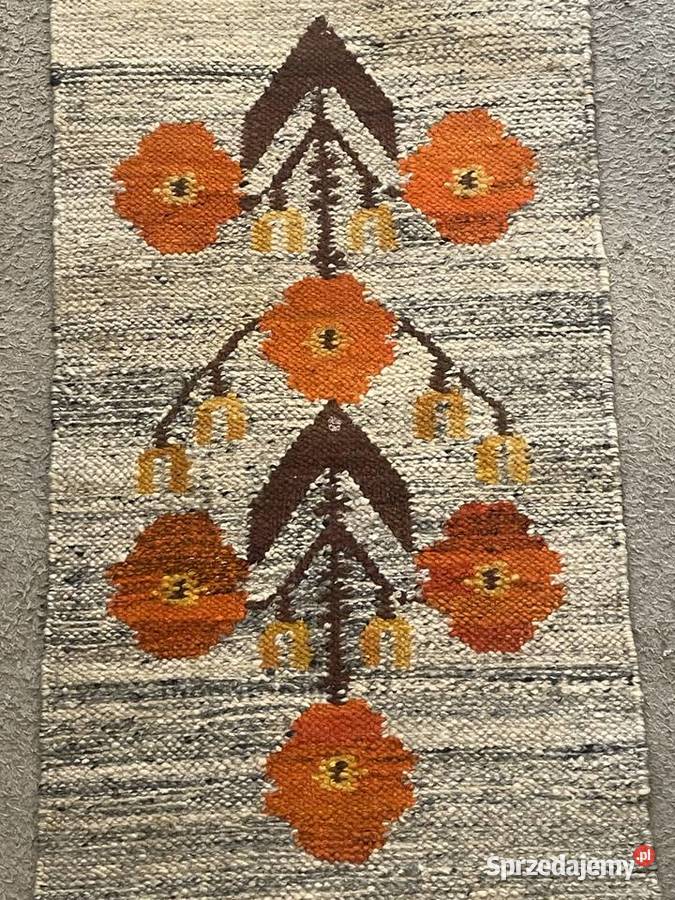 Kilim wełniany Cepelia PRL dekoracyjny motyw Kraków