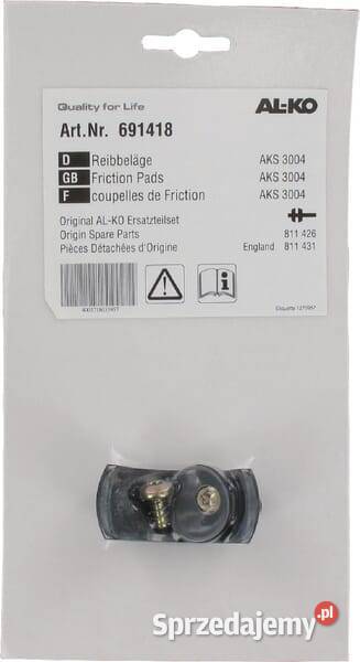 Zestaw okładzin ciernych AKS3004 691418 małopolskie Kamionna sprzedam