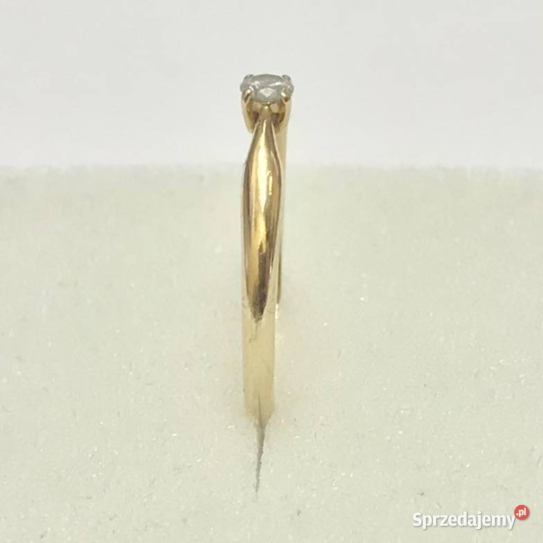 PIERŚCIONEK z żółtego złota 585 14K BRYLANT 01ct