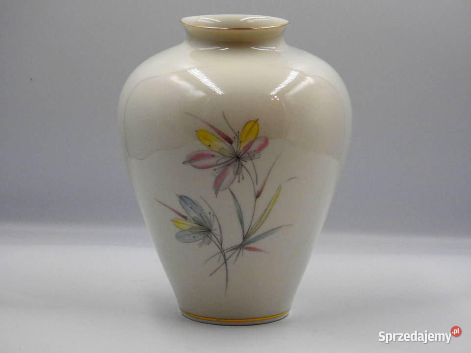 Piękny porcelanowy kremowy wazon sygnowany kujawsko-pomorskie Inowrocław sprzedam