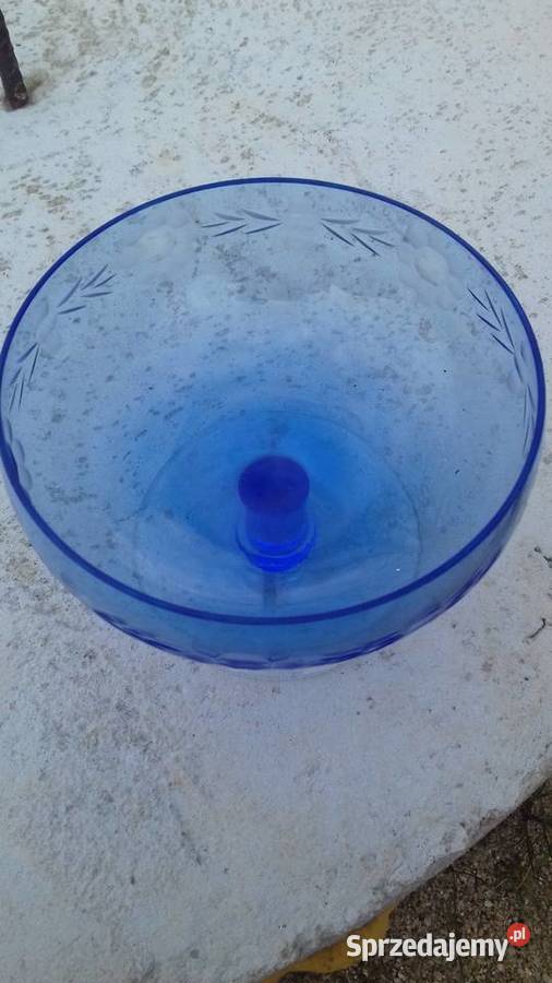 kielich piekne turkusowe cienkie szkło lata 60 Lubań