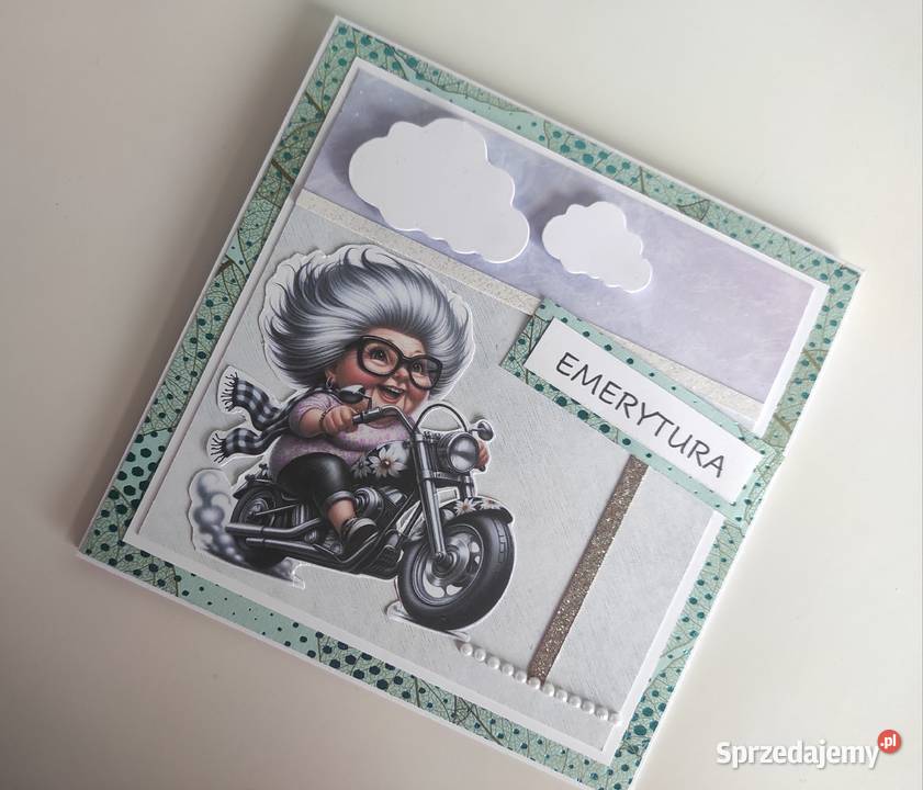 Kartka ręcznie robiona z okazji odejścia na łódzkie Łódź