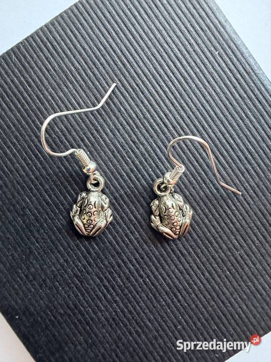 Kolczyki z metalu żabki