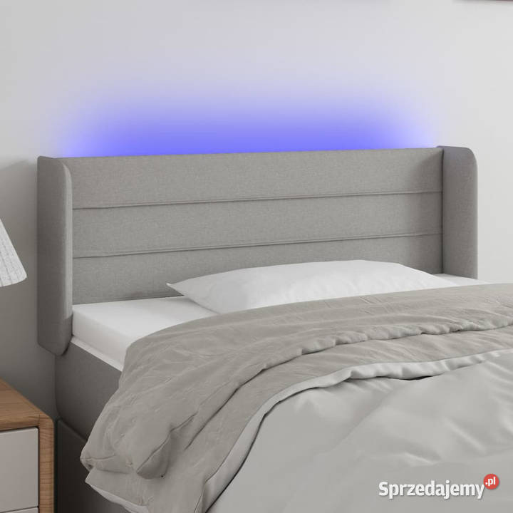Zagłówek do łóżka z LED jasnoszary 103x16x7888
