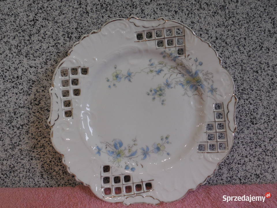 Talerzyki deserowe ażurowe sygnowane 4 Raszków