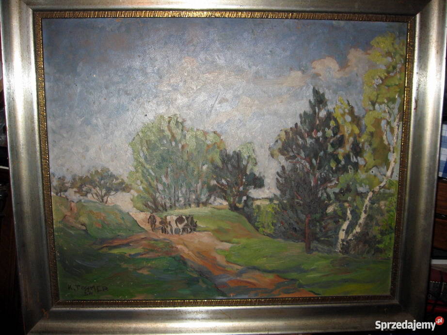 Obraz - K. Tessmer Pejzaż wiejski 1934 rok