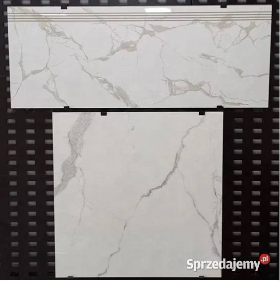Płytki na schody CARRARA 100x30 POŁYSK komplet z Łask