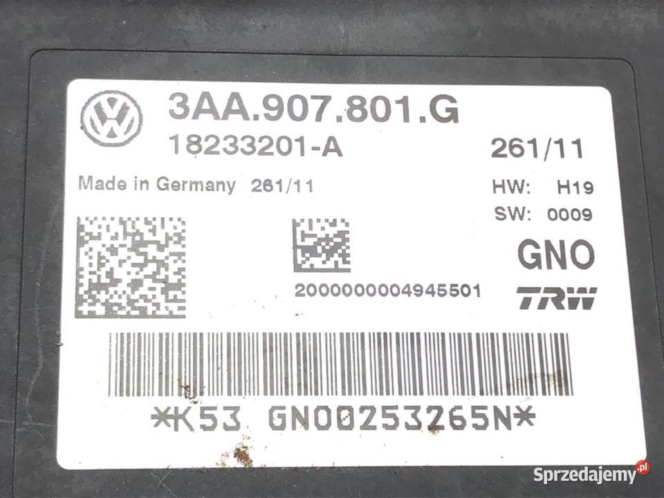 MODUŁ HAMULCA RĘCZNEGO VW PASSAT B7 3AA907801G sprzedam