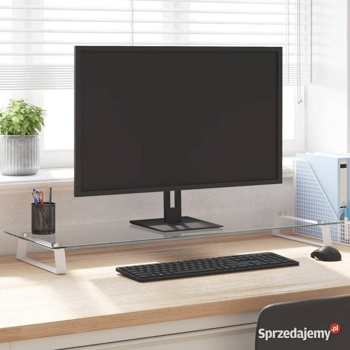 Podstawka pod monitor biała 100x35x8 szkło i Pozostałe