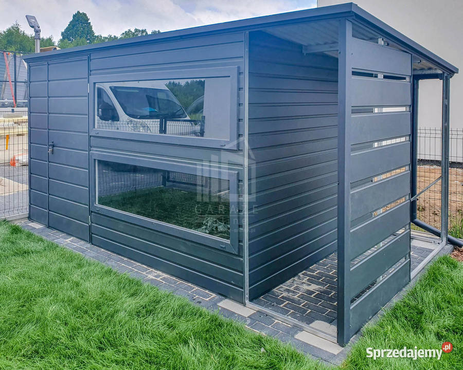 Schowek Domek Ogrodowy 35x2m Wiata 1m 2x Okno Łuków