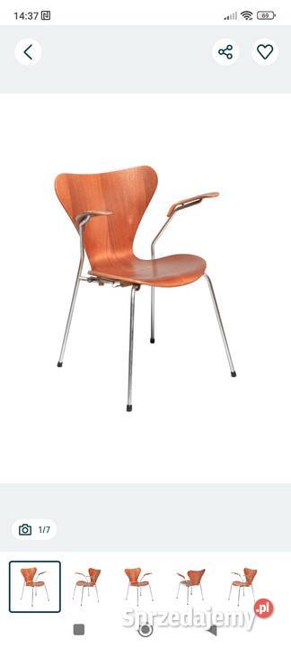 Krzesla Teak 3107 projektu Arne Jacobsena Fritza Chojnice sprzedam