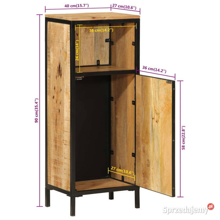 Szafka łazienkowa 40x27x90 lite drewno mango i sprzedam