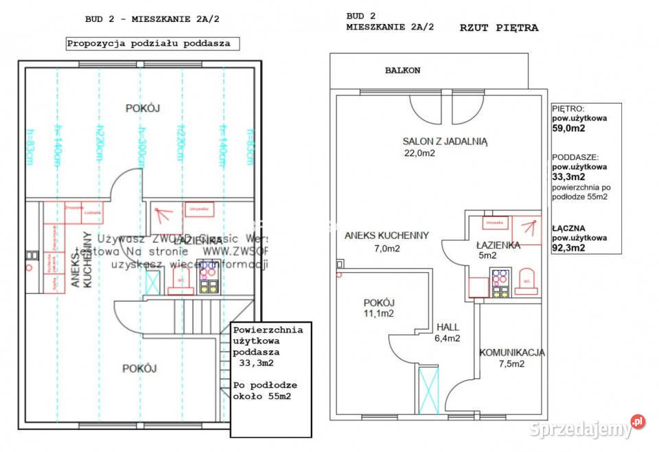 Sprzedam mieszkanie Libertów 923m2 4pokojowe dwupoziomowe