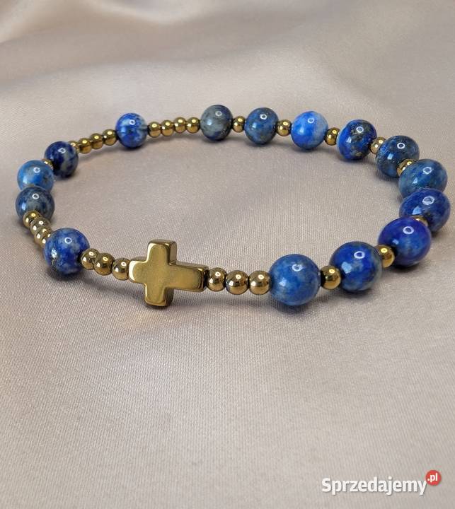 Bransoletka różaniec kamienie naturalne lapis Lublin