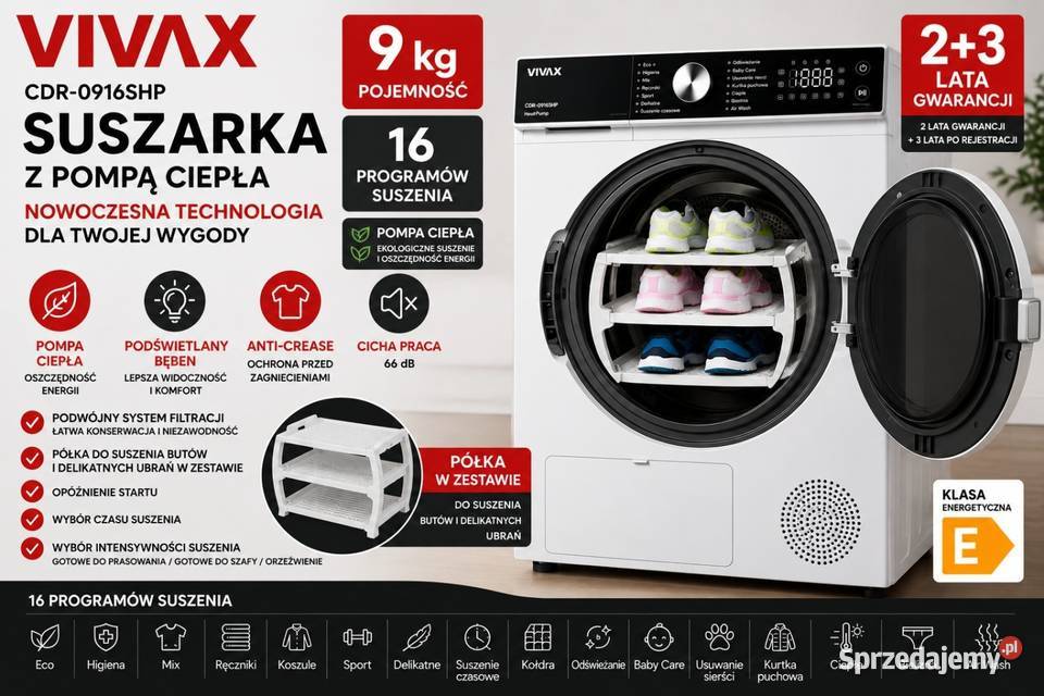 Suszarka VIVAX CDR0916SHP 9 Pompa Ciepła 16 59.5cm Skawina