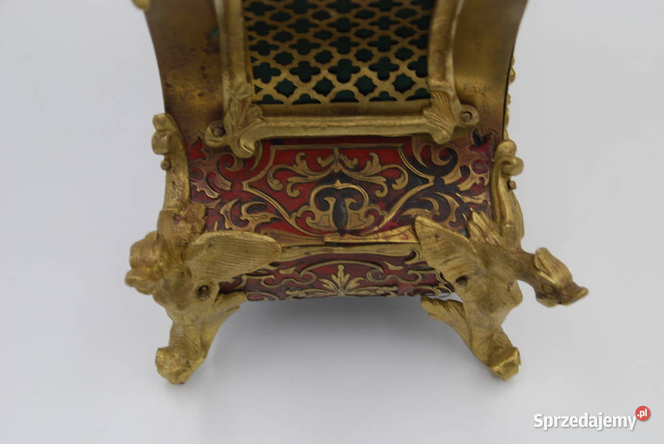 Piękny zegar kominkowy BOULLE XIX wiek Poznań