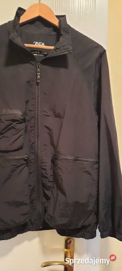 Zara czarna bluza ortalionowa z kieszeniami na Lublin