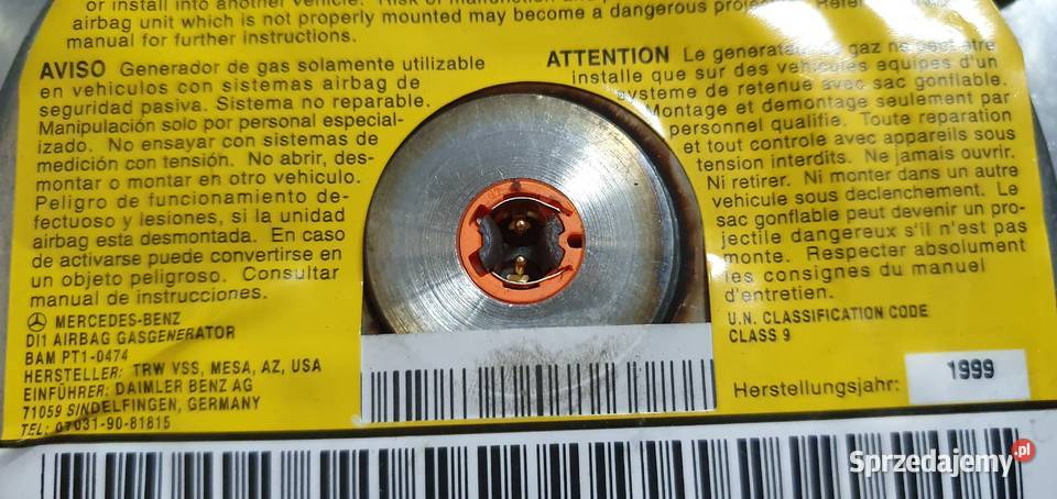 ML Mercedes W163 2005 AIR BAG PODUSZKISTEROWNIK osobowe Łódź