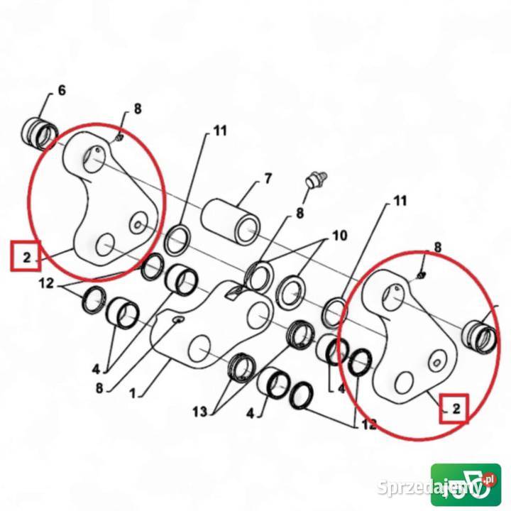 Przegub Łyżki Łącznik 16203761 JCB 52758 Wilkowo sprzedam