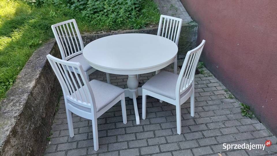 Stół okrągły plus cztery krzesła Stoły Poznań sprzedam