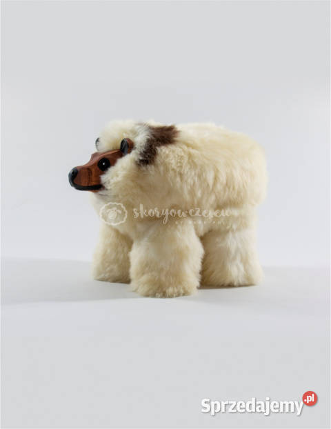 Niedźwiedź dekoracyjny białobrązowy 30x45x55