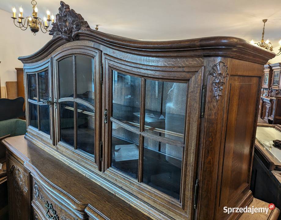 Dębowy kredens ludwikowski kompletusklep Dąbrowa Dąbrowa Górnicza sprzedam