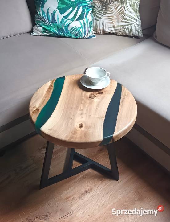 Stolik kawowy żywica epoksydowa orzech włoski Opole