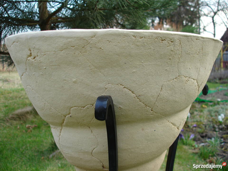 Donica ceramiczna mrozoodporna w stojaku 80 Jelenia Góra