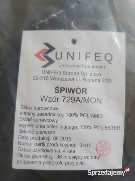 Oryginalny wojskowy śpiwór modularny wz 729AMON świętokrzyskie Holendry
