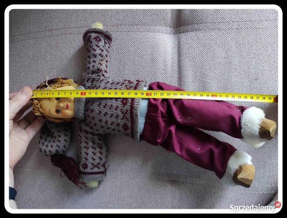 Kolekcjonerska lalka chłopiec drewniane nogi 35 Płock