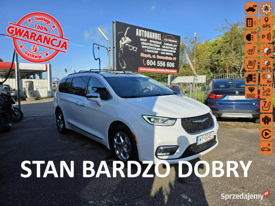 Chrysler Pacifica Limited 36 Benzyna 291 kamery Zarejestrowany w Polsce Słupsk