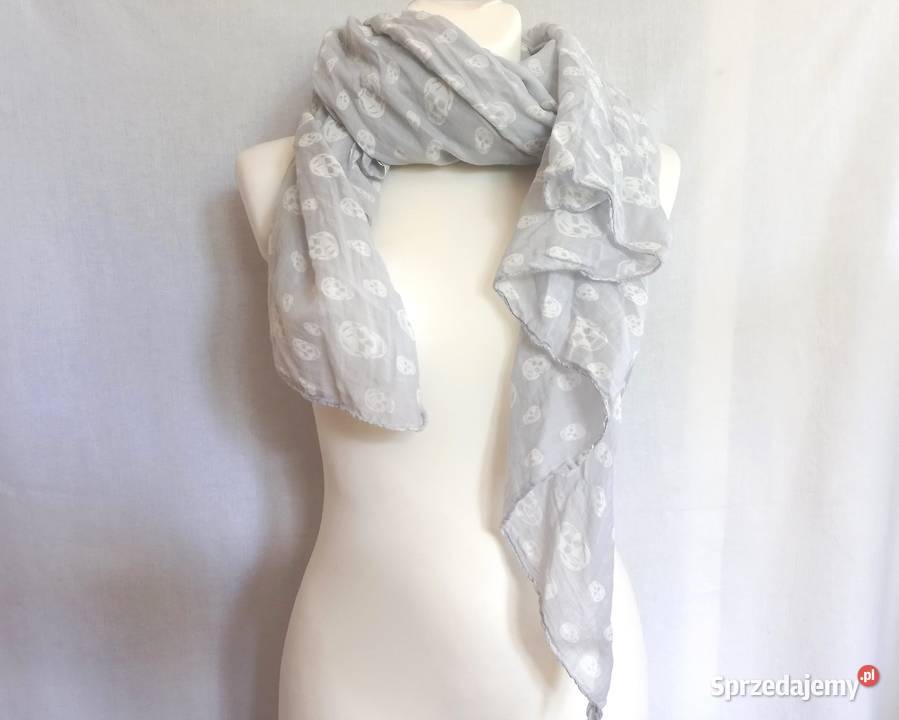 Szal CZASZKI Chusta 180x85 całoroczne Unisex Pozostałe Białystok