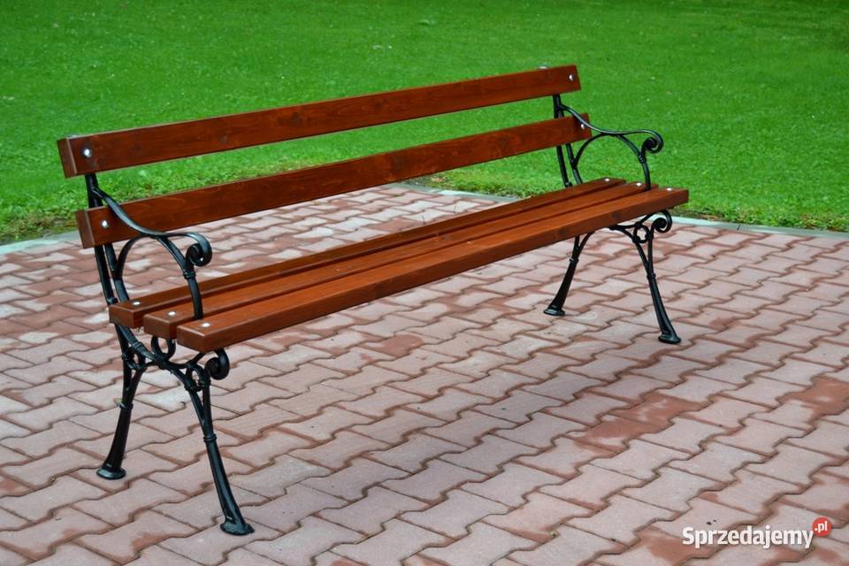 Ławka parkowa z oparciem żeliwna ogrodowa ADA Wałbrzych