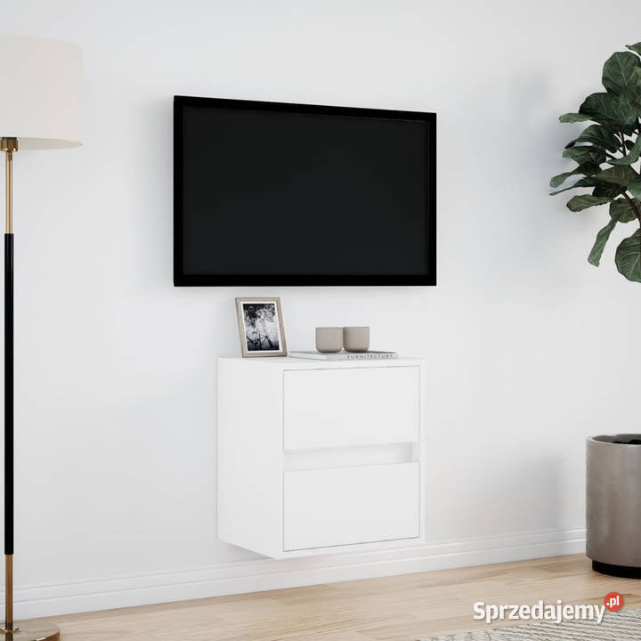 Ścienna szafka TV z LED biała 41x31x45 WM852271 Warszawa sprzedam