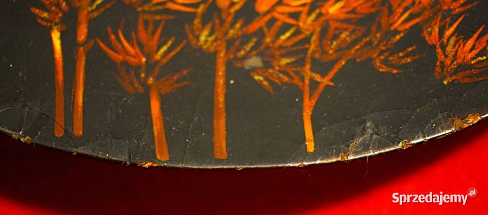 Duża patera taca ozdobna malowana ręcznie Antyki, Sztuka, Kolekcje kujawsko-pomorskie