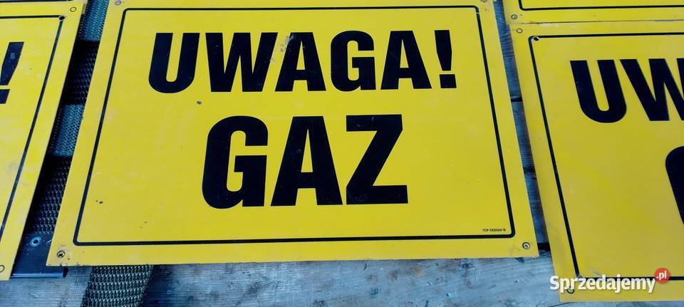 Gaz tablica ostrzegawcza plastik sztuka Jarosław