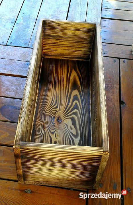 Doniczka drewniana osłonka drewniana opalana Radków sprzedam
