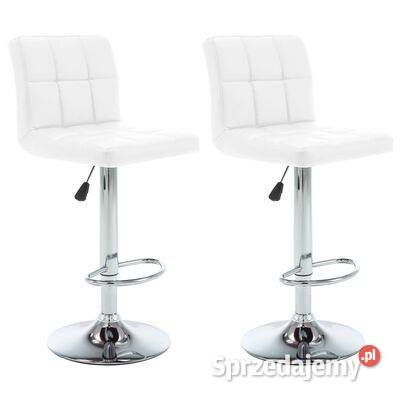 vidaXL Stołki barowe 2 białe sztuczna
