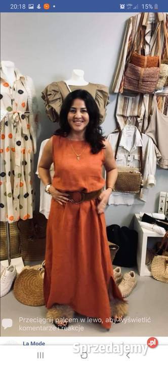 Sukienka lniana długa śląskie Chorzów