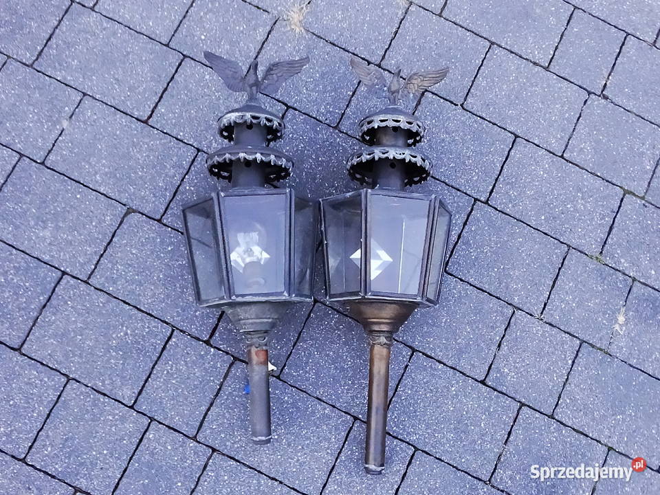 Mosiężne lampy powozowe z orłem x 2 Pozostałe lubelskie Biłgoraj