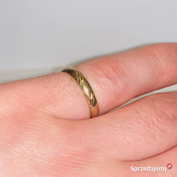 Złota OBRĄCZKA męska 585 14K pięknie ZDOBIONA Biżuteria dla Panów mazowieckie