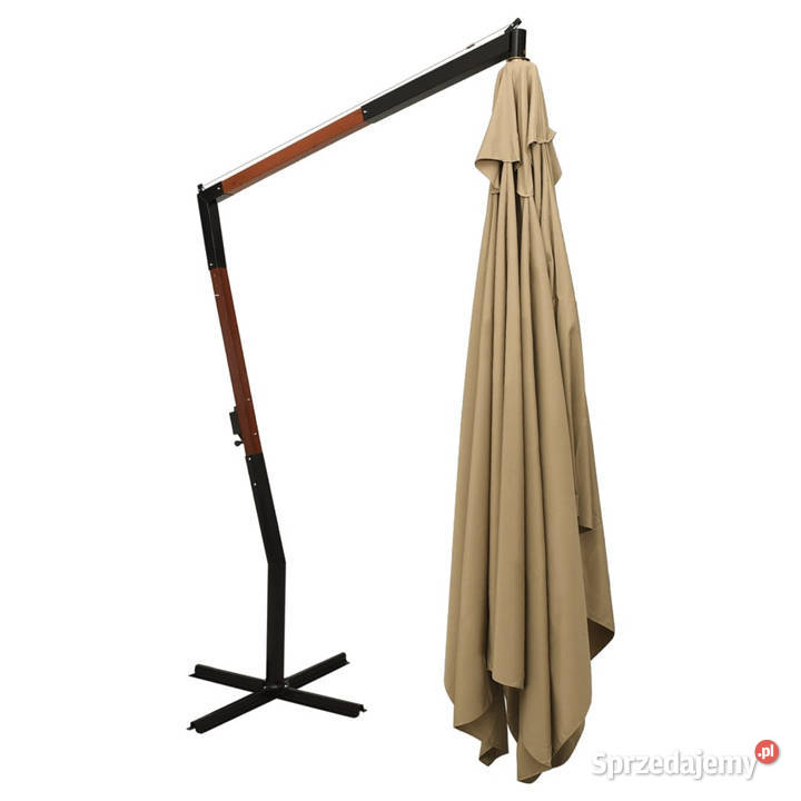 Wiszący parasol z drewnianym słupkiem 400x300 Pozostałe