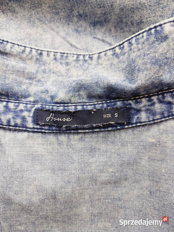 Koszula jeansowa damska z kołnierzykiem Bluzki i koszule Bluzki i koszule Złoczew