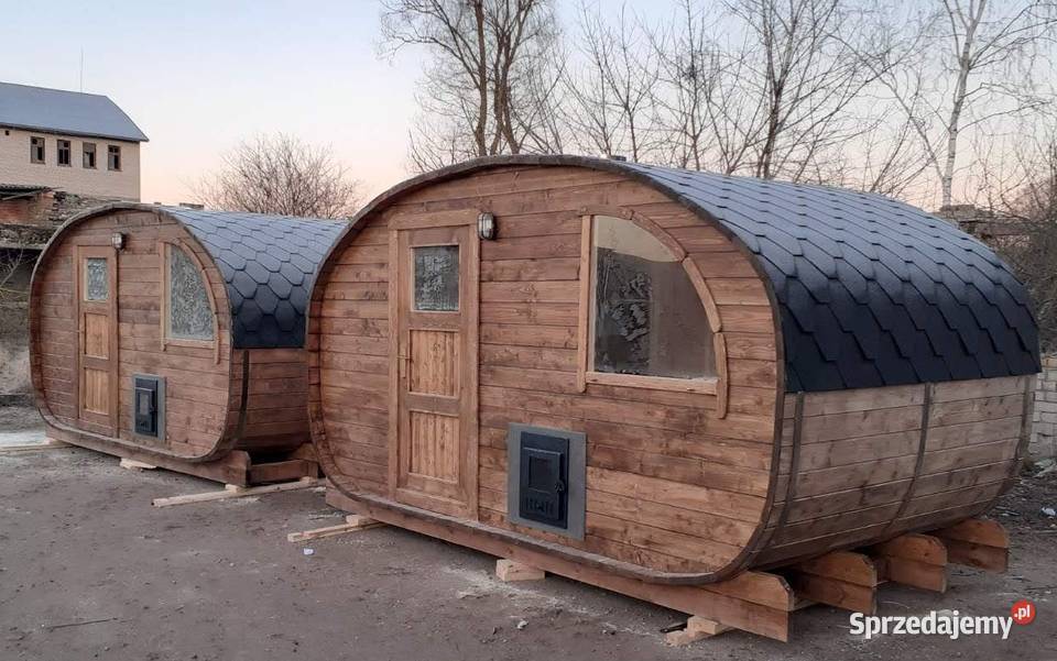 Sauna Owalna Ogrodowa Wyposażona Sauna Beczka Architektura ogrodowa Szczytno