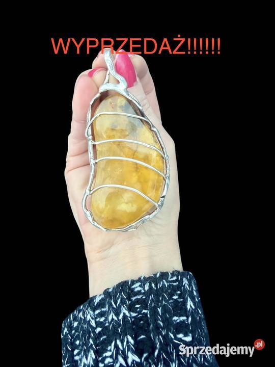 WYPRZEDAŻ wisior unikat srebro 925 bursztyn Pomlewo