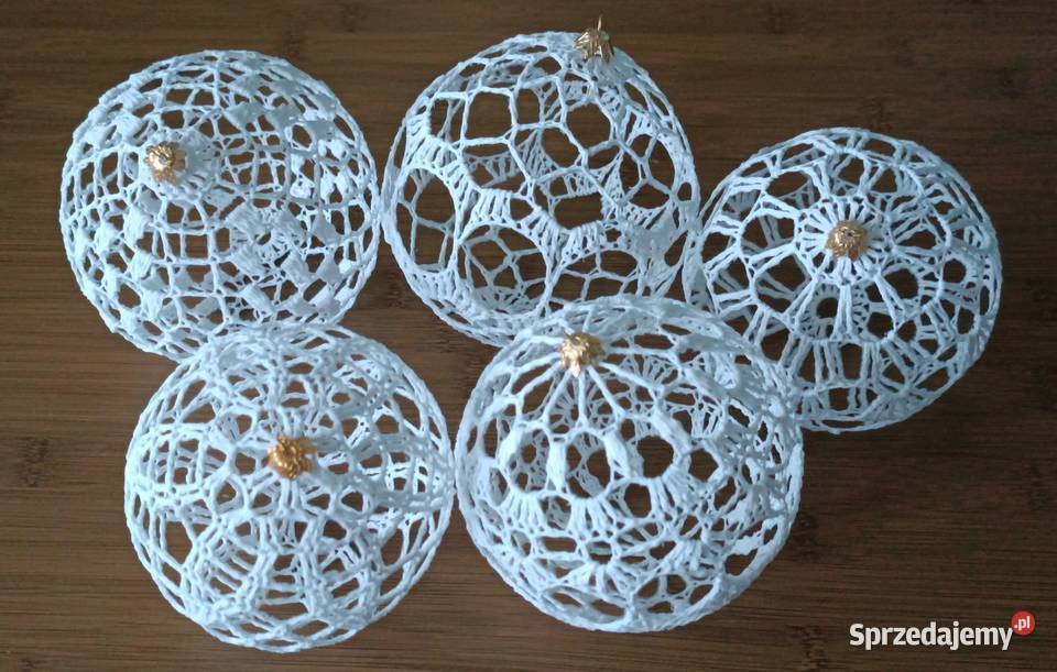 Duże Bombki szydełkowe na choinkę różne wzory i