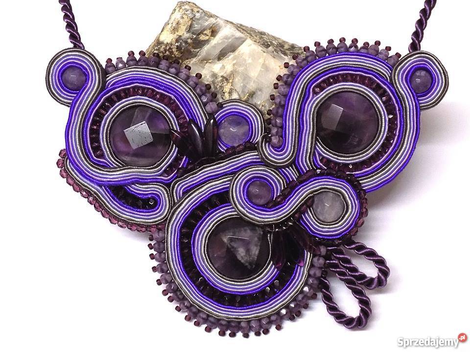 NASZYJNIK Z AMETYSTAMI SUTASZ Naszyjniki Warszawa