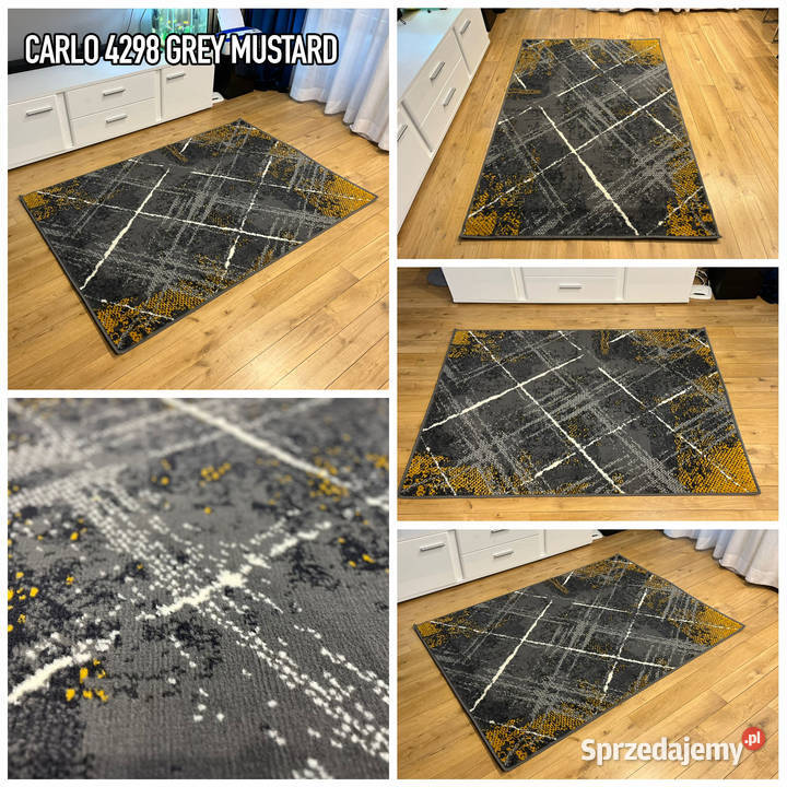 NOWOCZESNY DYWAN 120X170 CARLO 4298 GREY MUSTARD 1.2m Białystok