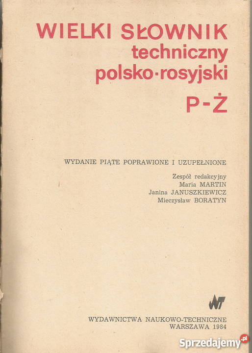 Wielki słownik polsko rosyjski T 1 2 1984