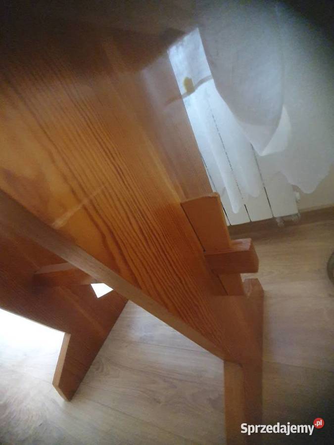 Stolik retro vintage kuchenny drewniany litego Nidzica sprzedam